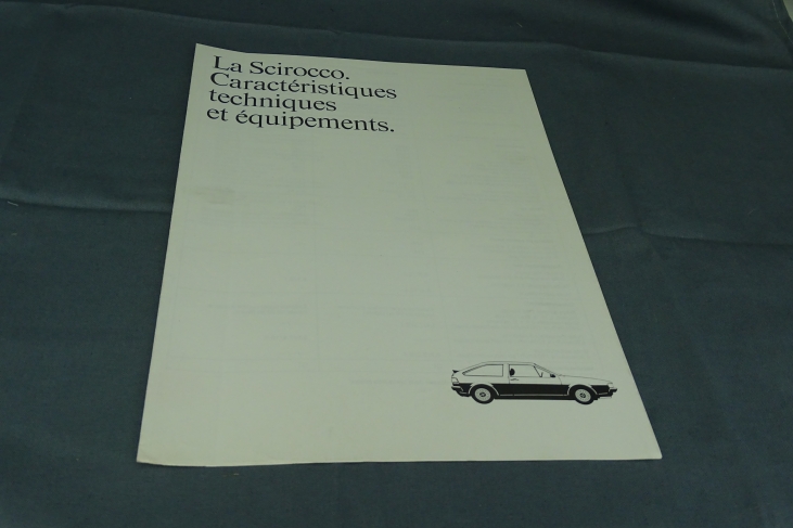 Folder Scirocco CaractÃ©ristiques techniques et Ã©quipements Frans 1985