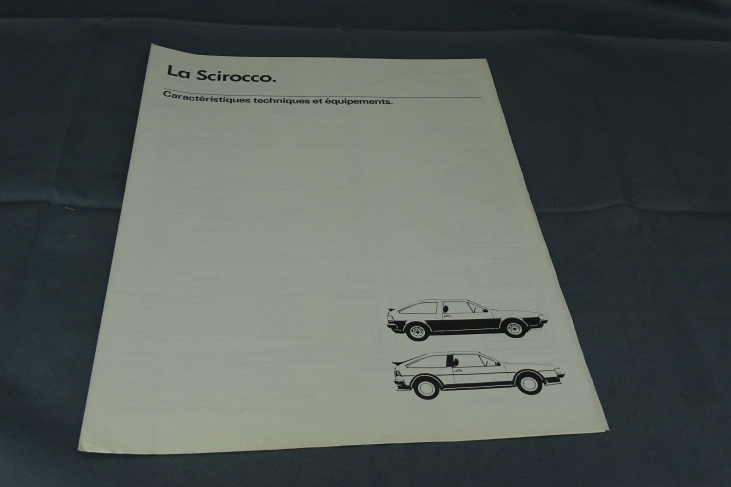 Folder Scirocco CaractÃ©ristiques techniques et Ã©quipements Frans 1987